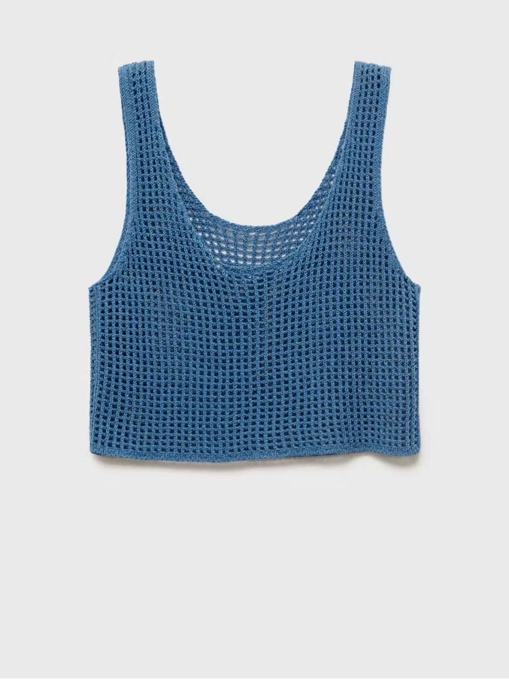 Blue Crochet Tank Top. Crop
